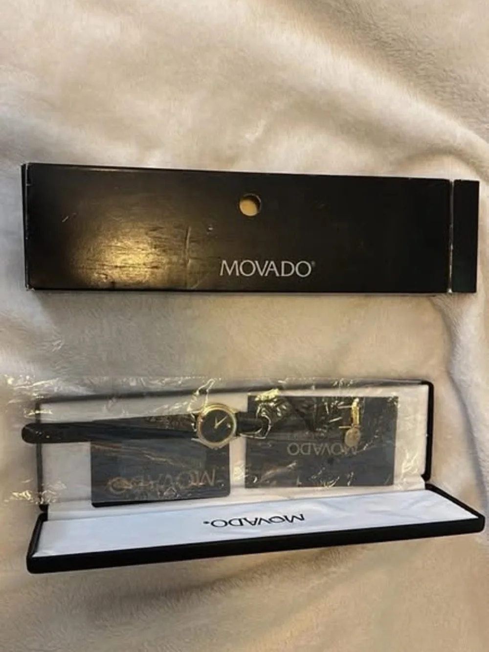 New Old Stock from 1997 w 10k Gold and Stainless Steel Case Museum MOVADO Watch - Picture 4 of 15